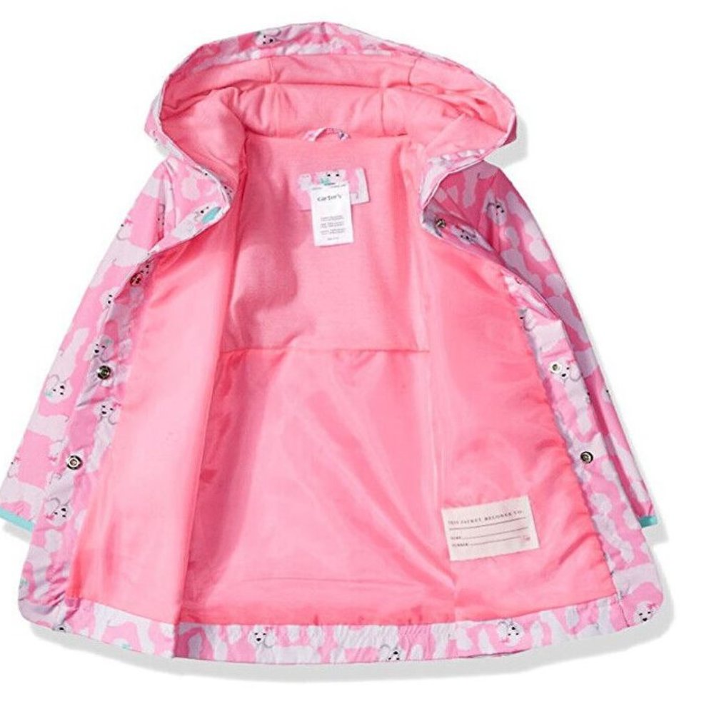 NWT Carter's Toddler Baby Girls Poppy Print Rain Coat Fleece-Lined Jacket 24M 2T - Picture 4 of 6
